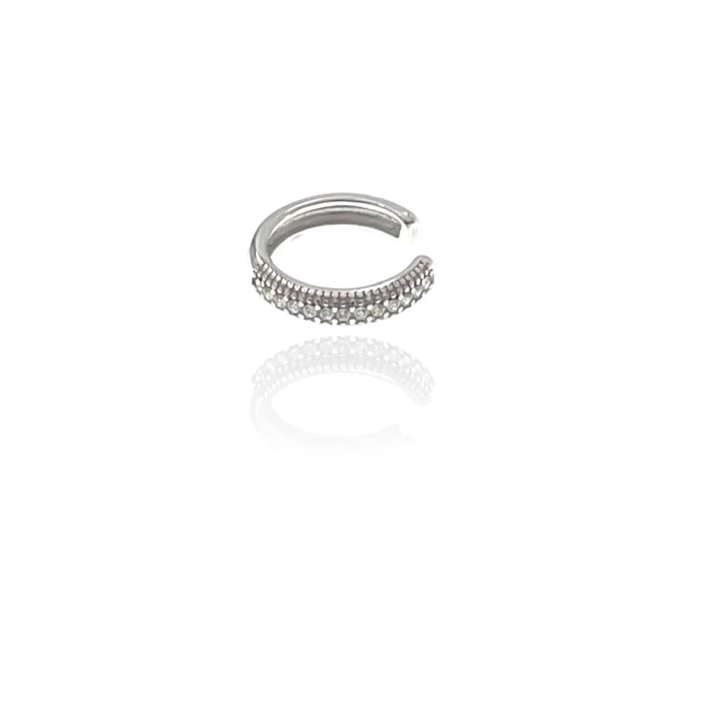 OAP-103-AA4282Eg Doppio Filo con Zirconia -Earcuff in Acciaio