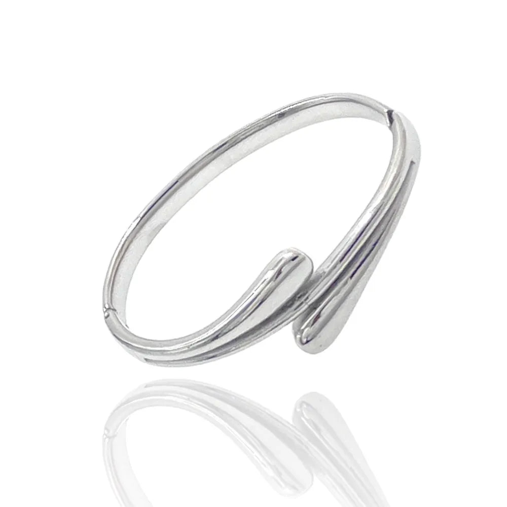 BAR-413-6529 Doppia Goccia -Bracciale Rigido in Acciaio