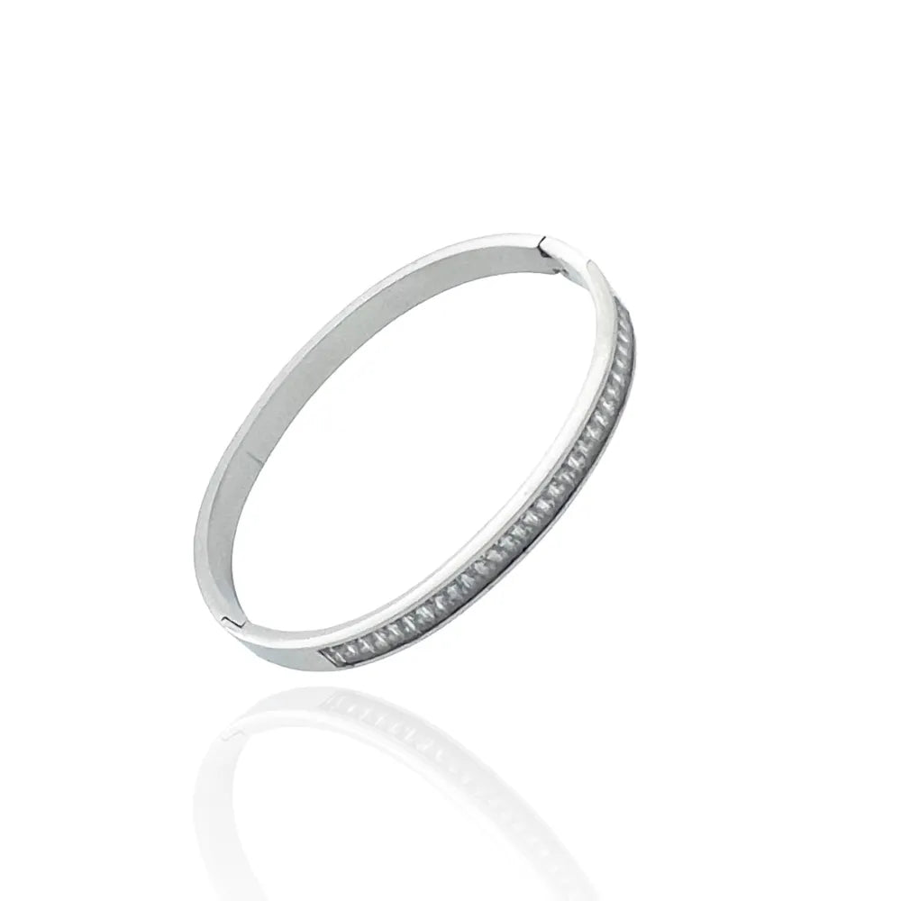 BAR-413-008 Tennis -Bracciale Rigido in Acciaio