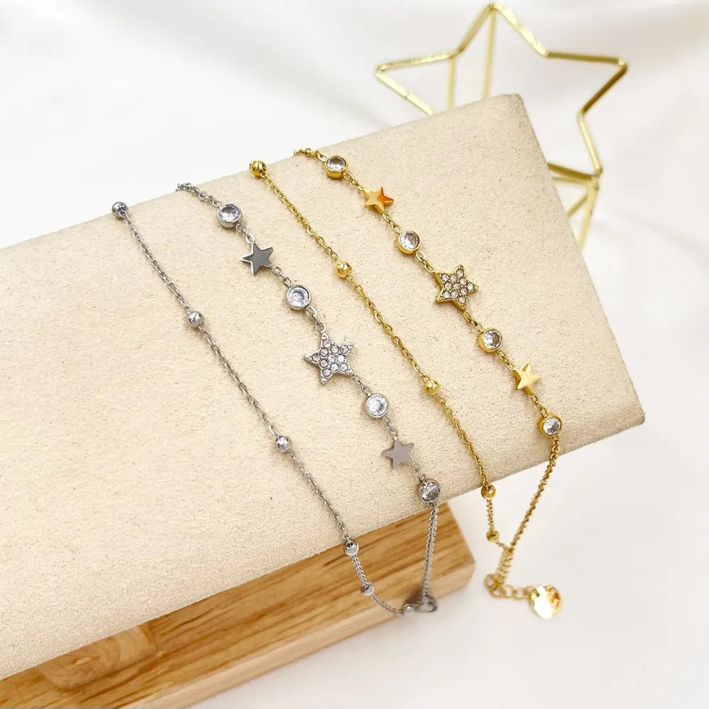 BAC-103-AA3461B Doppio con la Stella-Bracciale in Acciaio