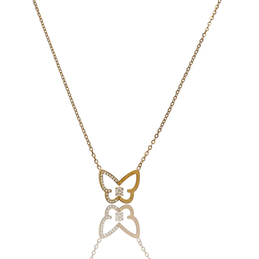 CAC-103-AA4205N Farfalla -Collana Girocollo in Acciaio