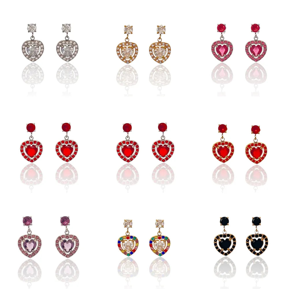 OAP-103-AA2710E Mix Cuore Cuore-12Paia Orecchini in Acciaio