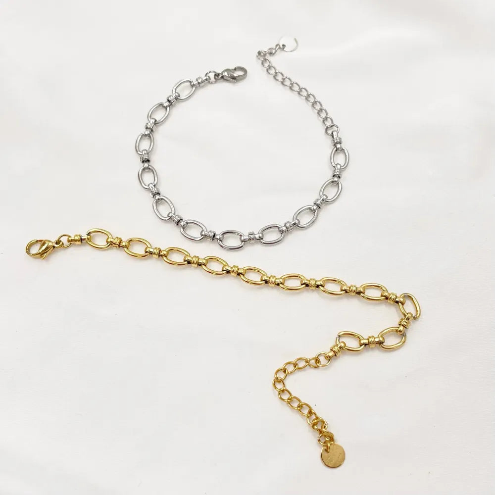 BAC-103-AA3417B Catena-Bracciale in Acciaio con Chiusura