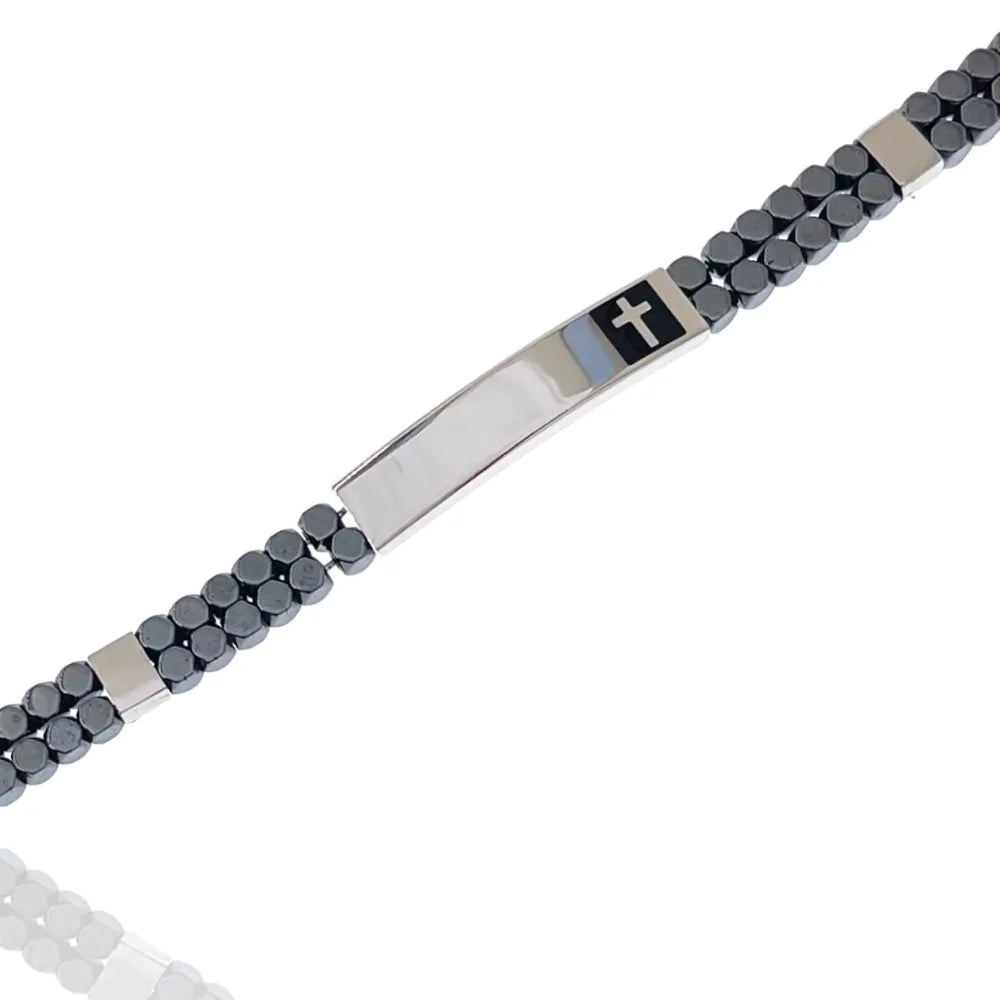 BAU-600-BMB30029-18 Croce -Bracciale in Acciaio da Uomo