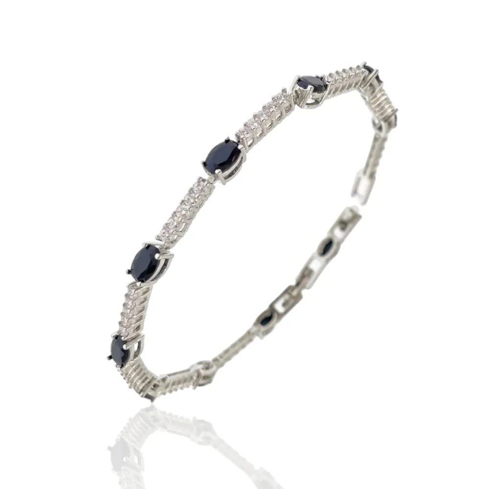 BMZ-103-AA2660B 2 Tennis con Ovale Colorato-Bracciale con Cubic Zirconia