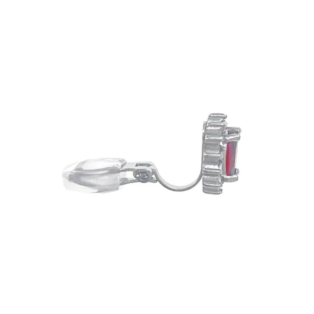 OAK-103-AA3326E Pietra Ovale-Orecchini a Clip in Acciaio