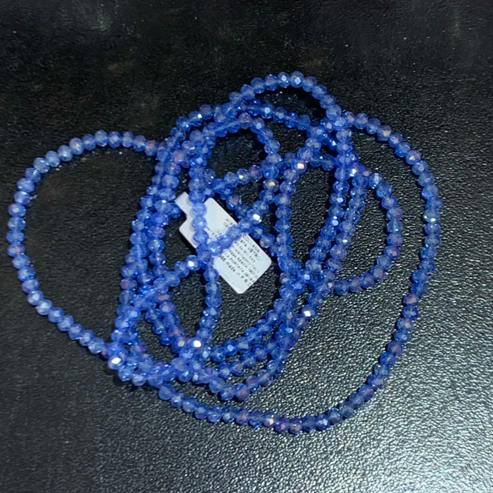 CML-Cristalli 4mm Perline da 4mm-Collana a Filo Elastico lungo da 1.30M