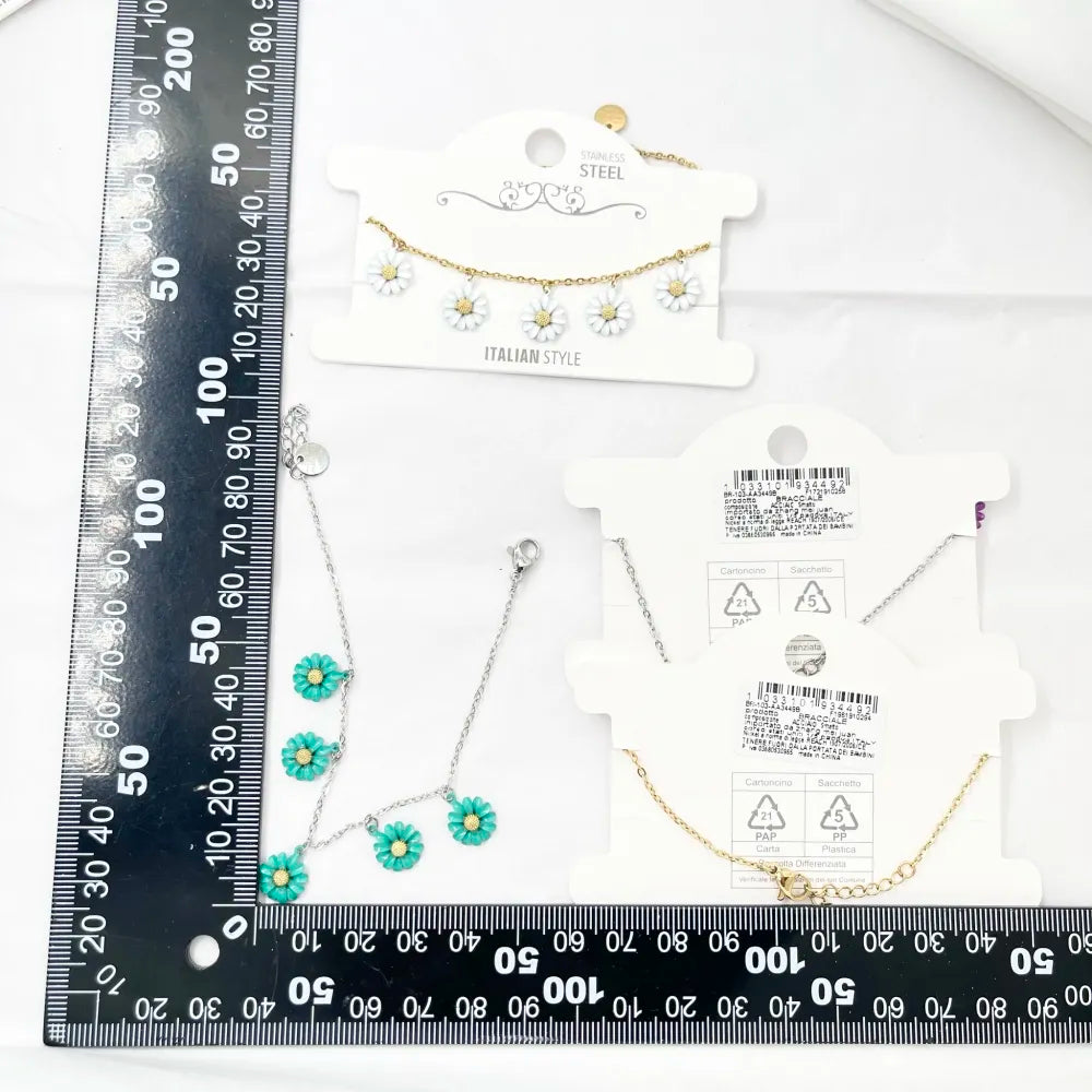 BAC-103-AA3449B Margherita Smaltata -Bracciale in Acciaio con Chiusura