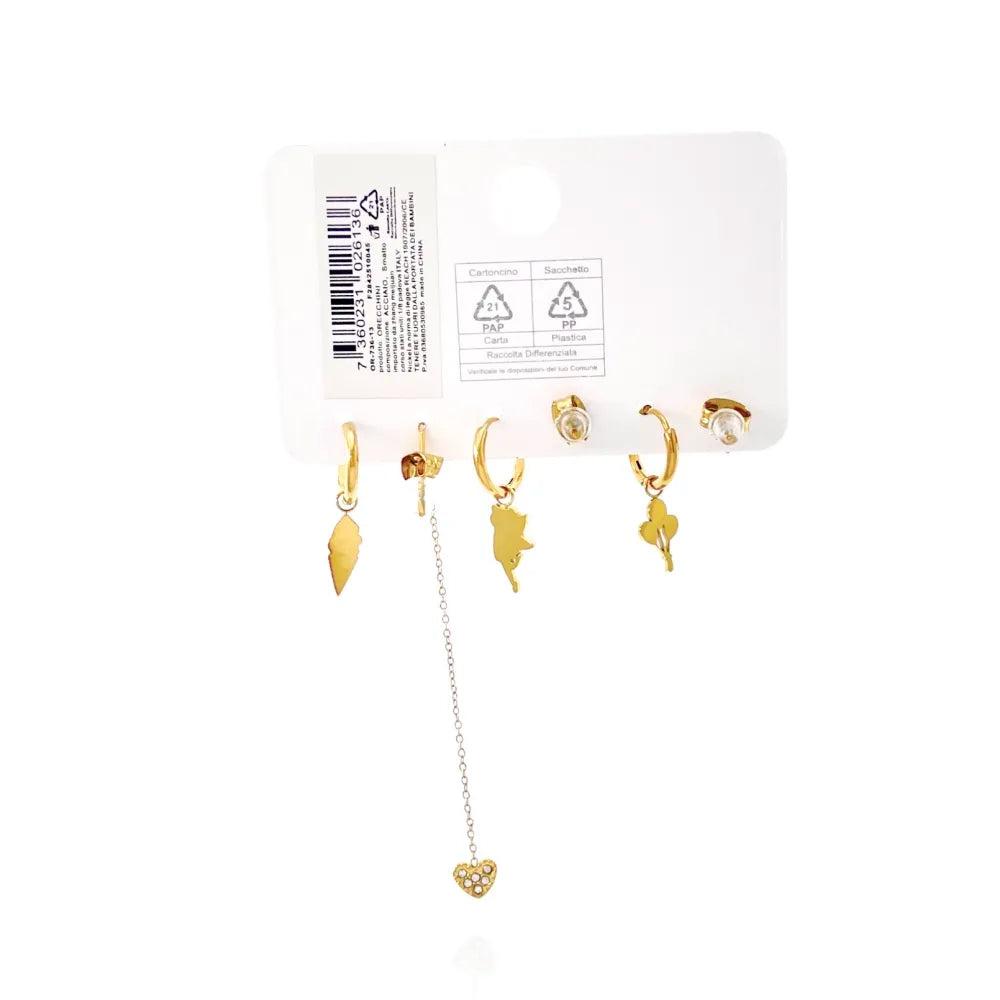 OPA-736-13 Gelato Nuvola Befana Palloncini-Set 6pz Orecchini in Acciaio