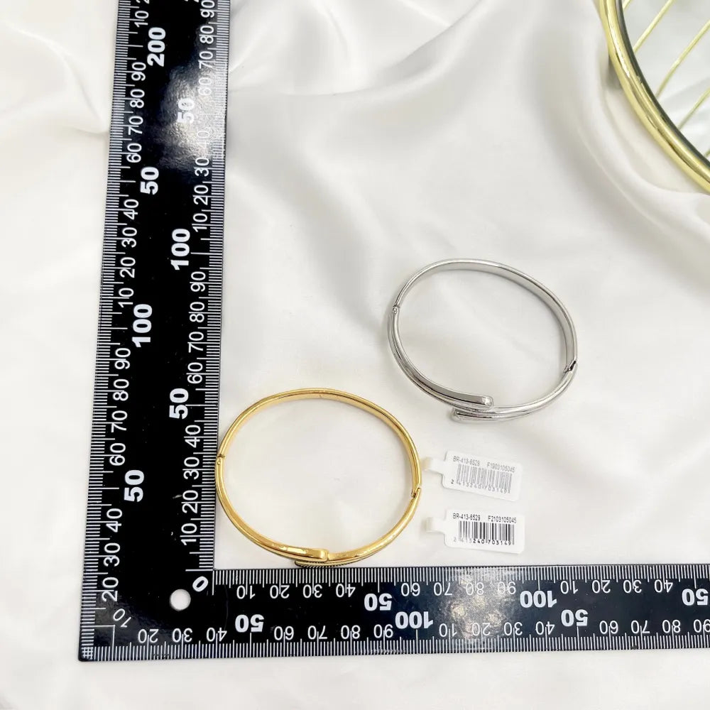 BAR-413-6529 Doppia Goccia -Bracciale Rigido in Acciaio