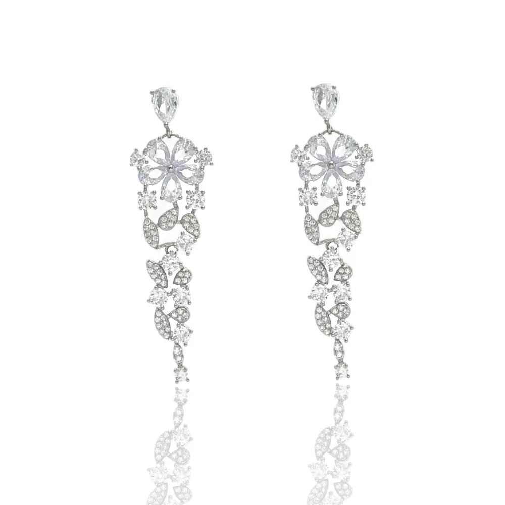OMZ-103-AA2727E Fiore-Orecchini in Ottone e Zirconia