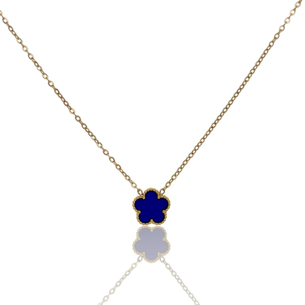 CAC-413-2154 C Fiore-Collana Corta in Acciaio