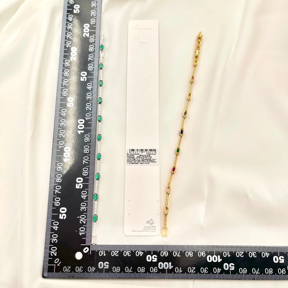 BMZ-103-AA2660B 2 Tennis con Ovale Colorato-Bracciale con Cubic Zirconia