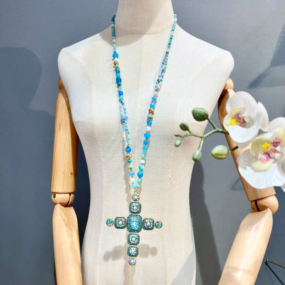 CML-732-216 Croce-Collana Lunga Moda