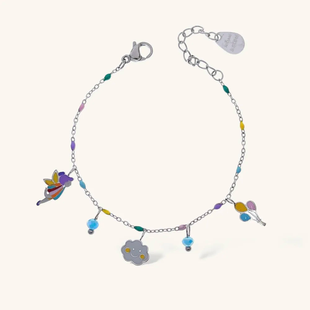 BAC-736-26 Soggetti Smaltati Favola-Bracciale in Acciaio
