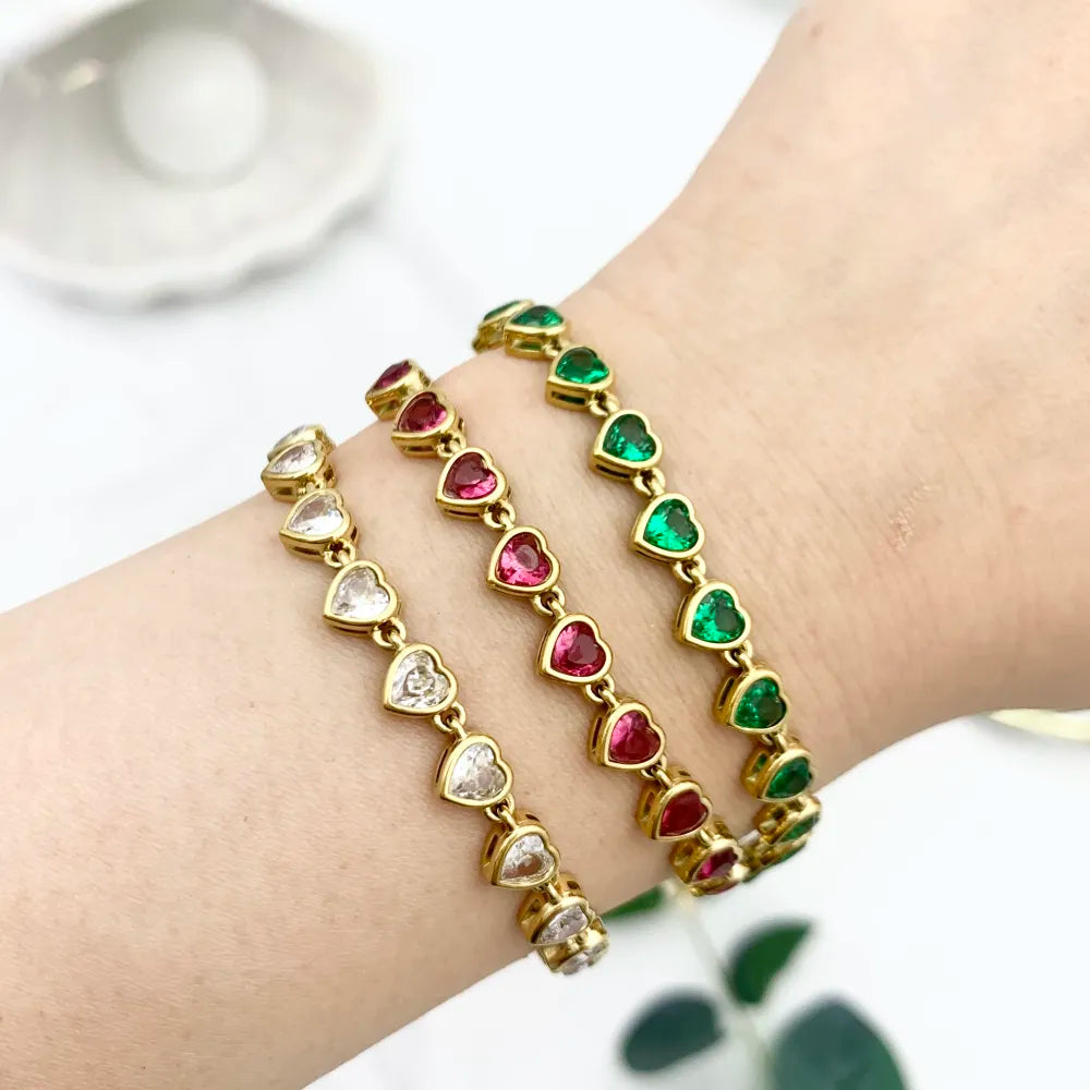 BAC-103-AA3403B Cipollina Cuore-Bracciale in Acciaio