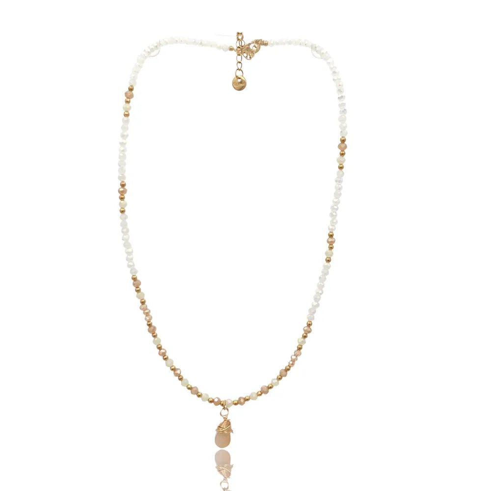 CAC-735-20 Catena con Perline-Collana Corta in Acciaio