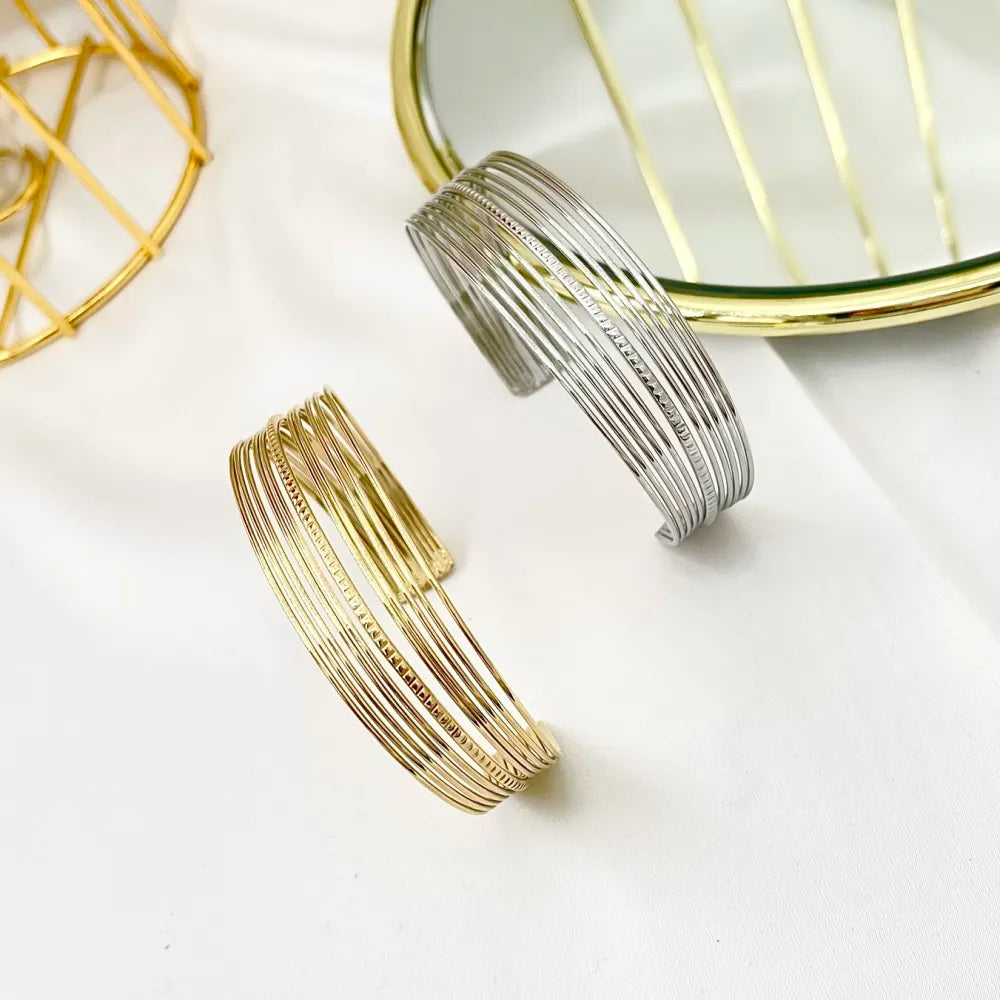 BAR-732-76B Semplice-Bracciale Rigido in Acciaio