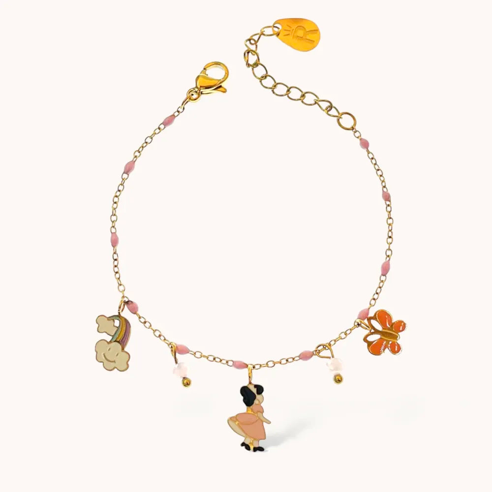 BAC-736-26 Soggetti Smaltati Favola-Bracciale in Acciaio