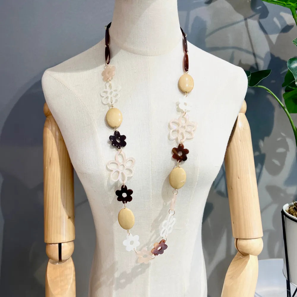 CML-YXL-16496 Fiore -Collana Lunga in Resina