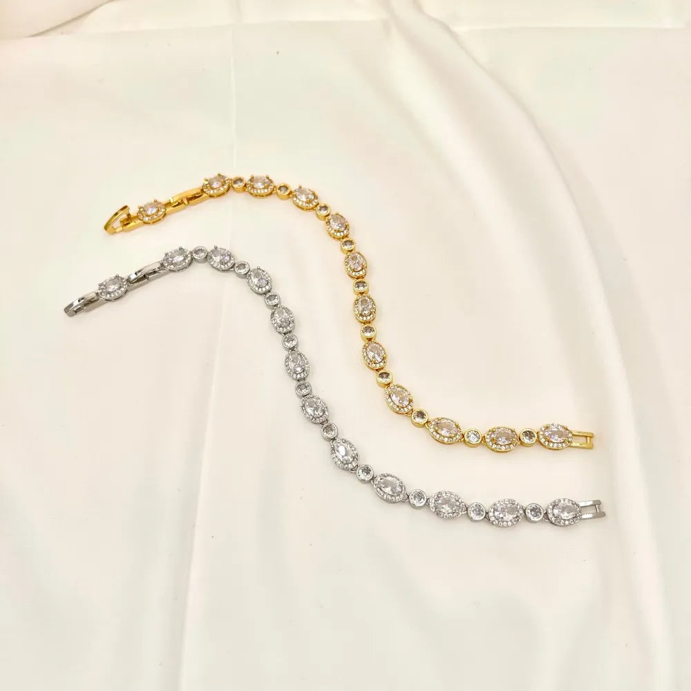BMZ-103-AA2639B Ovale e Punto Luce-Bracciale con Cubic Zirconia