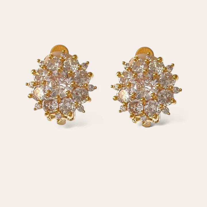 OMK-506-SD24 Fiore-Orecchini a Clip con Zirconia