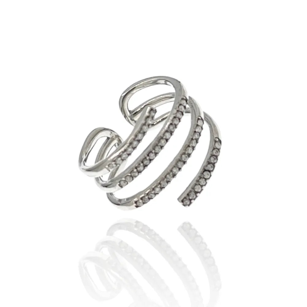 AAR-103-AA2493R Multifili con Zirconia-Anello Regolabile in Acciaio