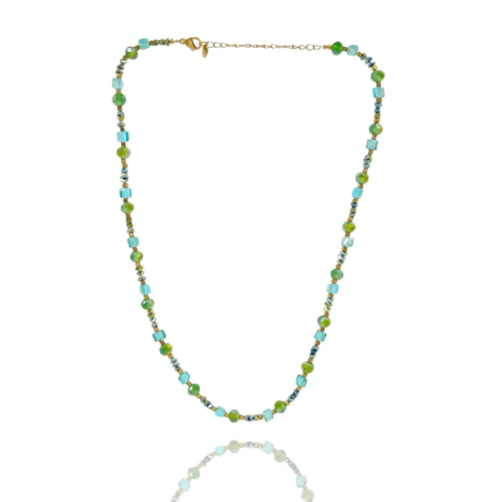 CAC-735-33S Perline Colorati-Collana Corta in Acciaio