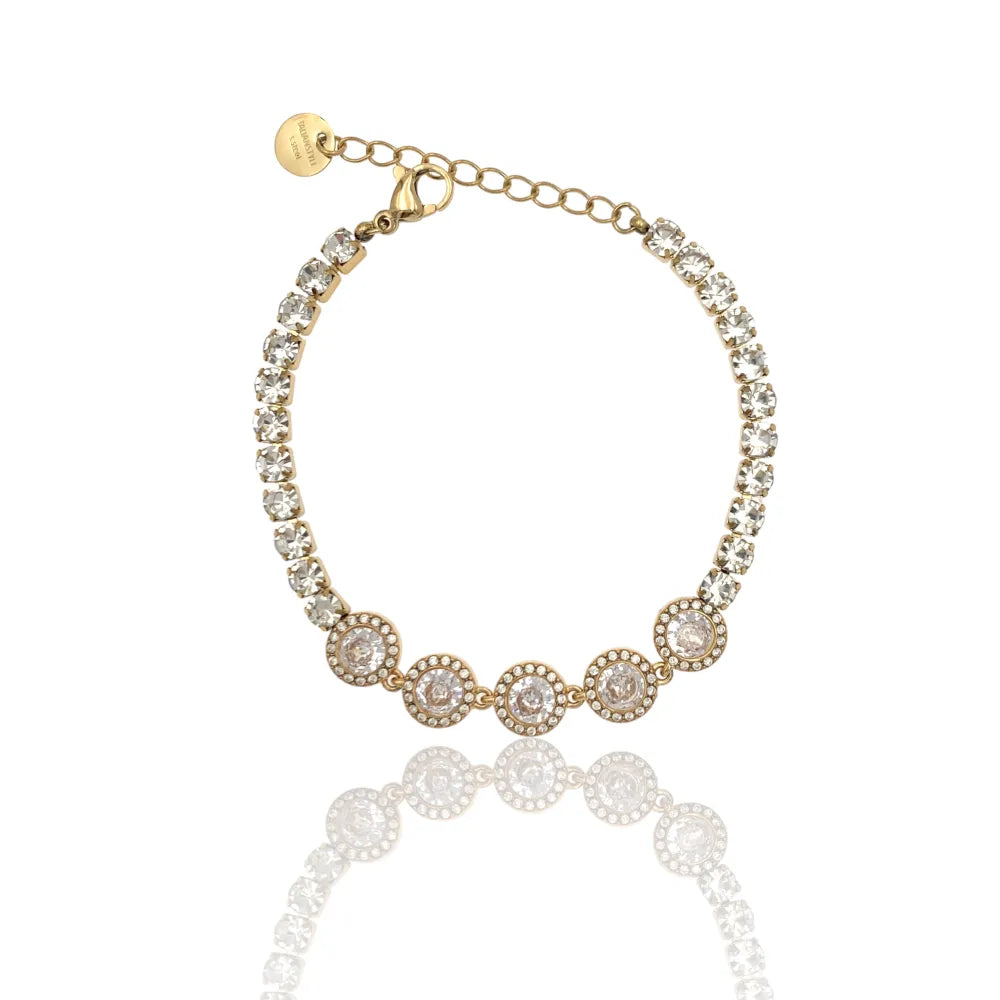 BAC-103-AA4211B Tennis con Cipolline-Bracciale in Acciaio cok