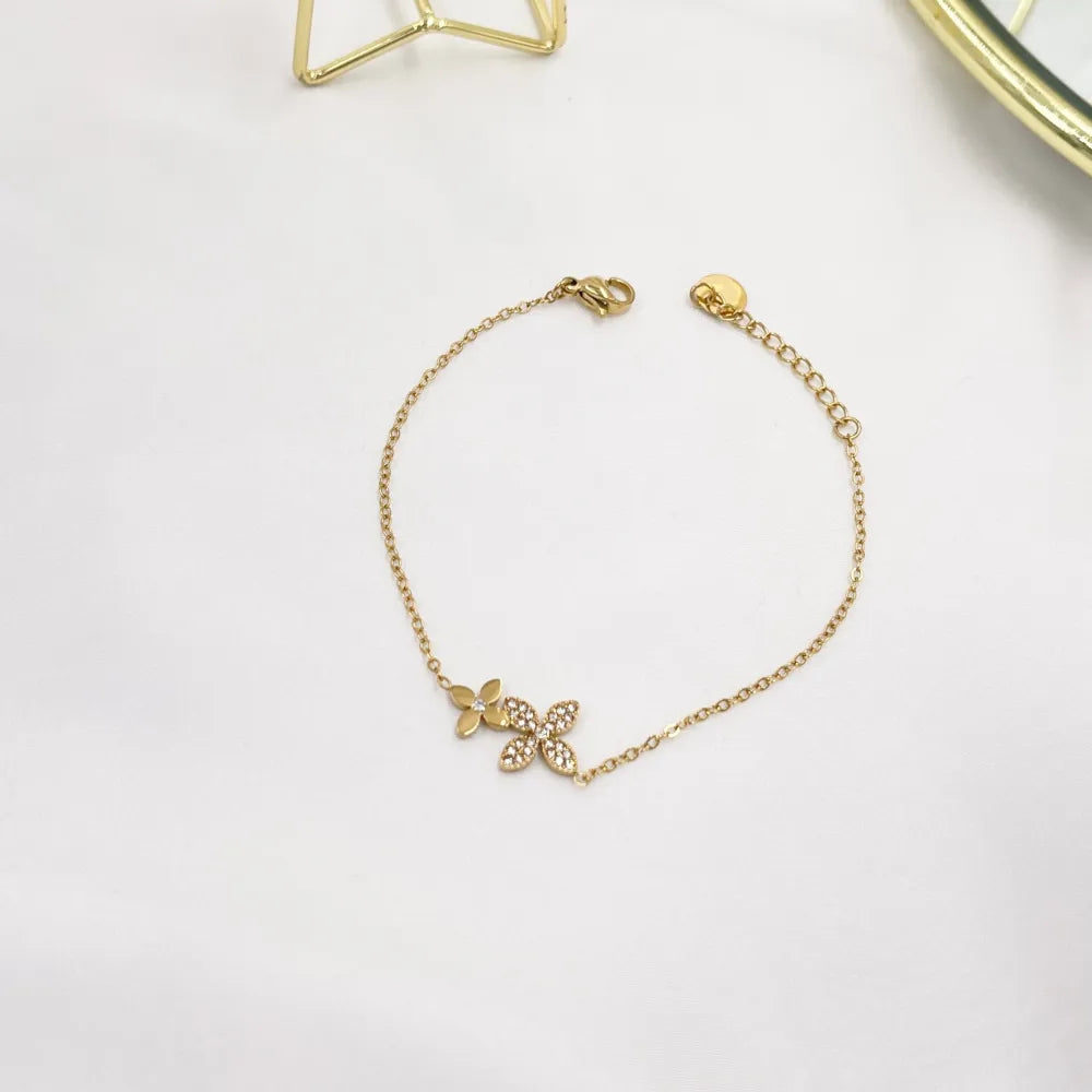 BAC-103-AA4172B Fiore Quadrifoglio-Bracciale in Acciaio