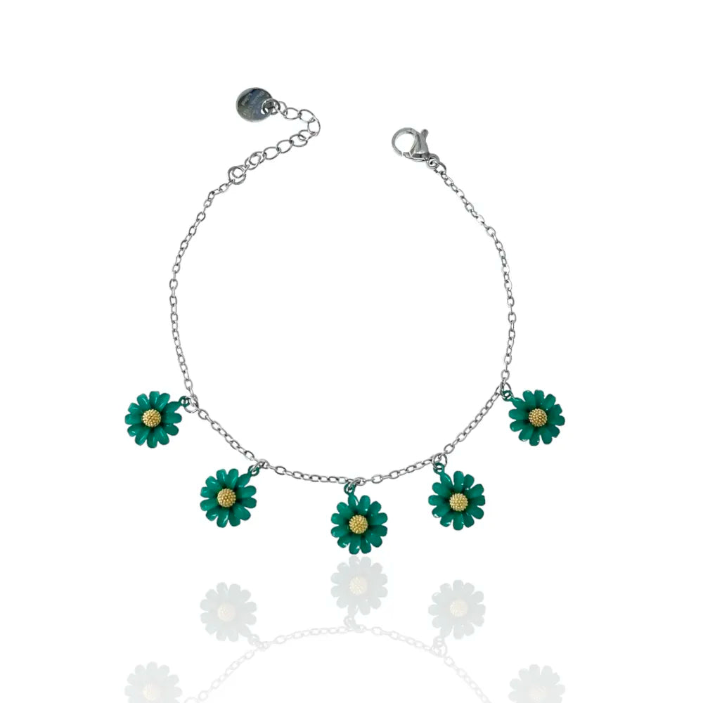 BAC-103-AA3449B Margherita Smaltata -Bracciale in Acciaio con Chiusura