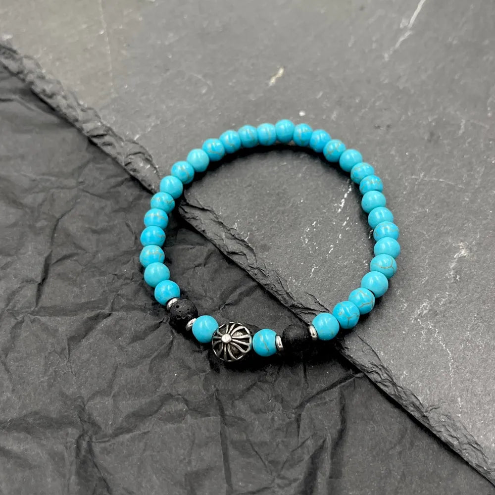 BAU-739-08 6mm Semplice-Bracciale Elastico in Acciaio da Uomo