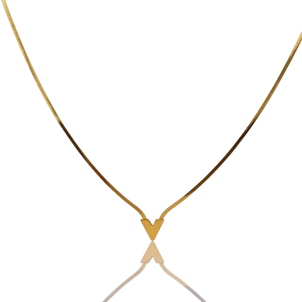 CAC-103-AA4279N/40+5cm Catena Sepente con La V-Collana Corta in Acciaio