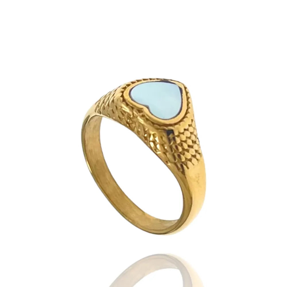 AAM-105-192 Cuore-Anello in Acciaio con Misura