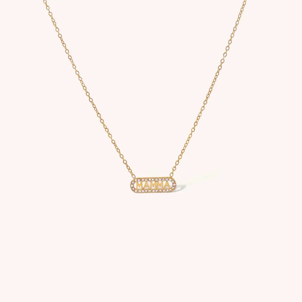 CAC-103-AA4360N Mamma-Collana Girocollo in Acciaio