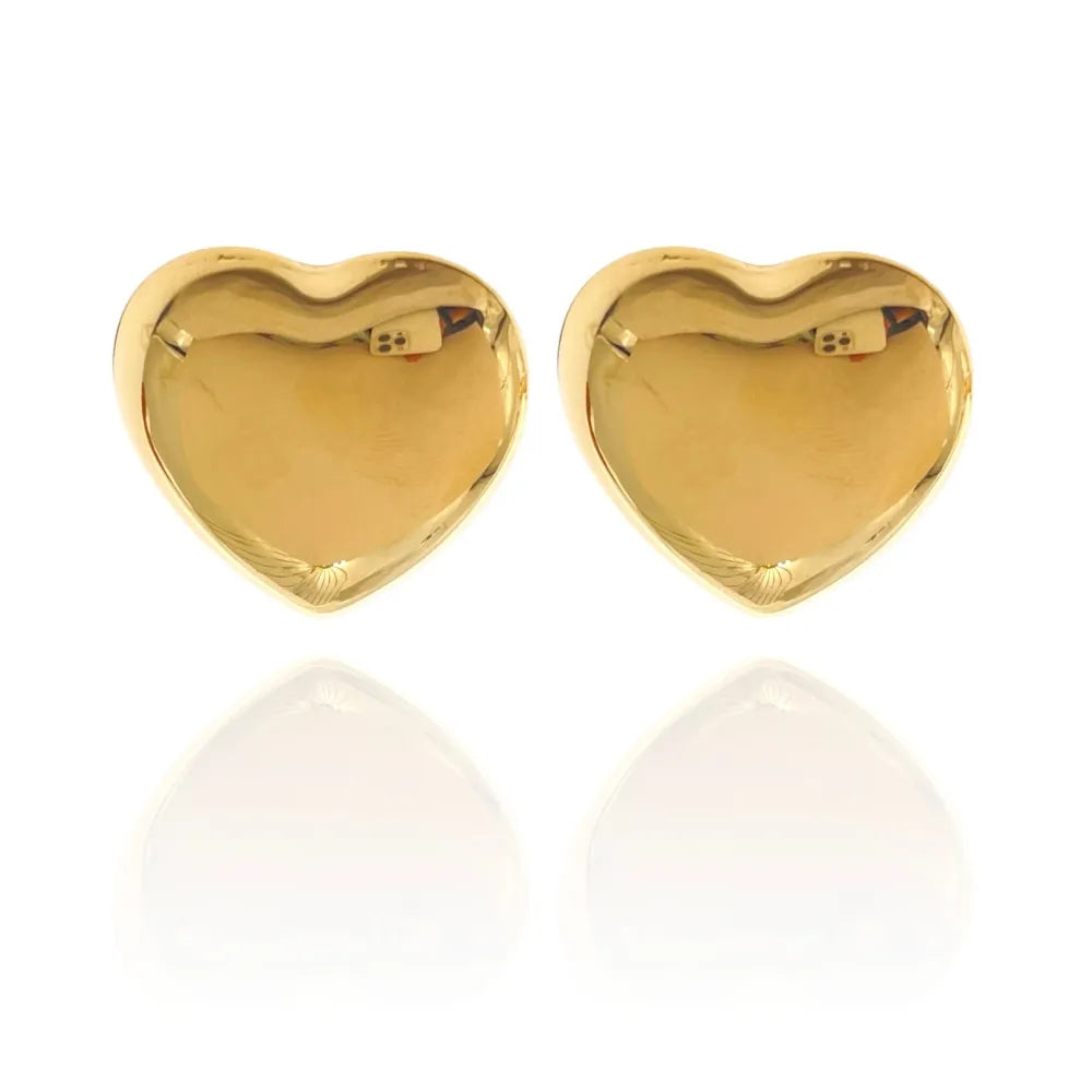 OAK-103-AA4997E Cuore Vuoto-Orecchini a Clip in Acciaio
