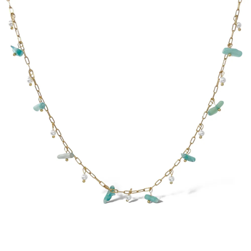 CAC-735-23-57 Perline Colorate-Collana Corta in Acciaio