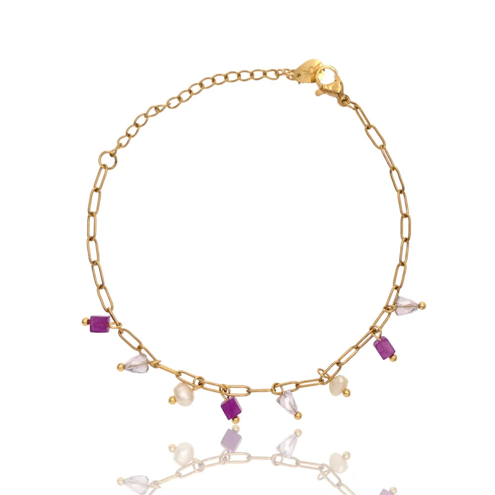 BAC-735-24 Perline Colorate-Bracciale in Acciaio