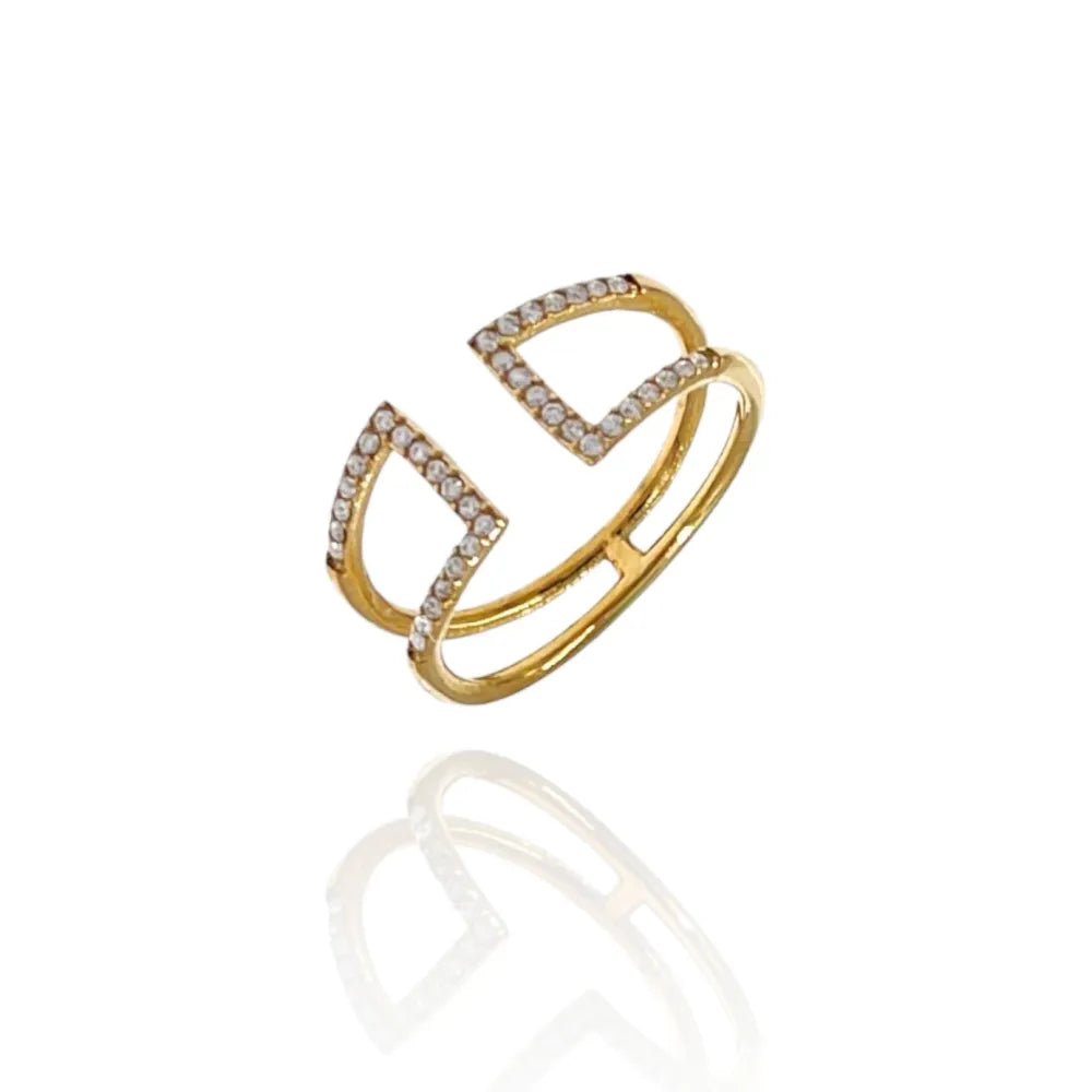 AAR-4242R Semplice con Zirconia-Anello Regolabile in Acciaio