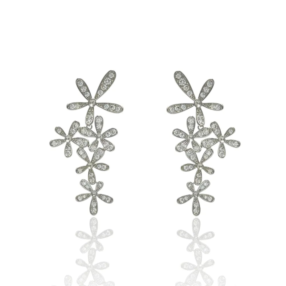 OMZ-103-AA27124E Fiore-Orecchini in Ottone e Zirconia