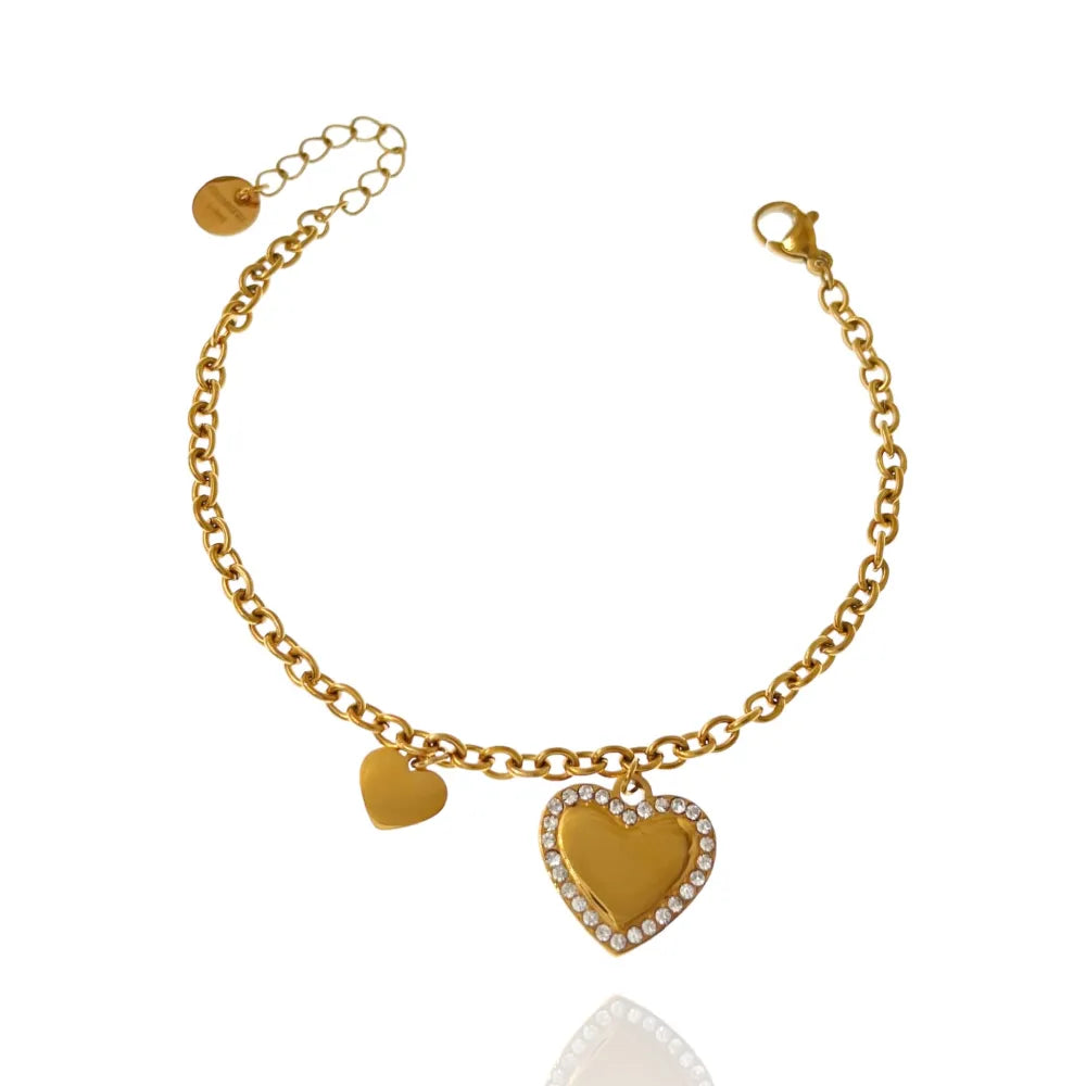 BAC-103-AA2859B Cuore -Bracciale in Acciaio con Chiusura