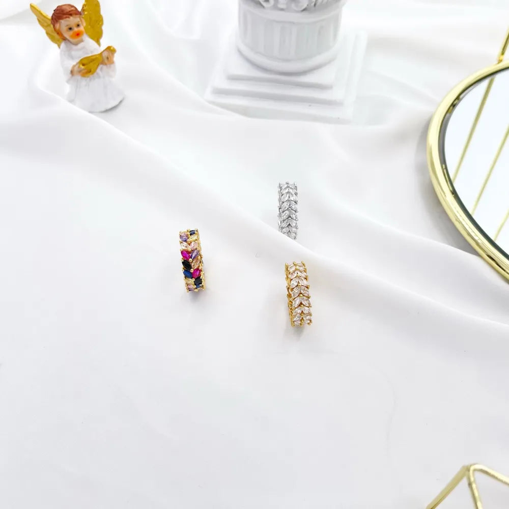AMM-103-AA2984R Foglia-Anello con Cubic Zirconia con Misura