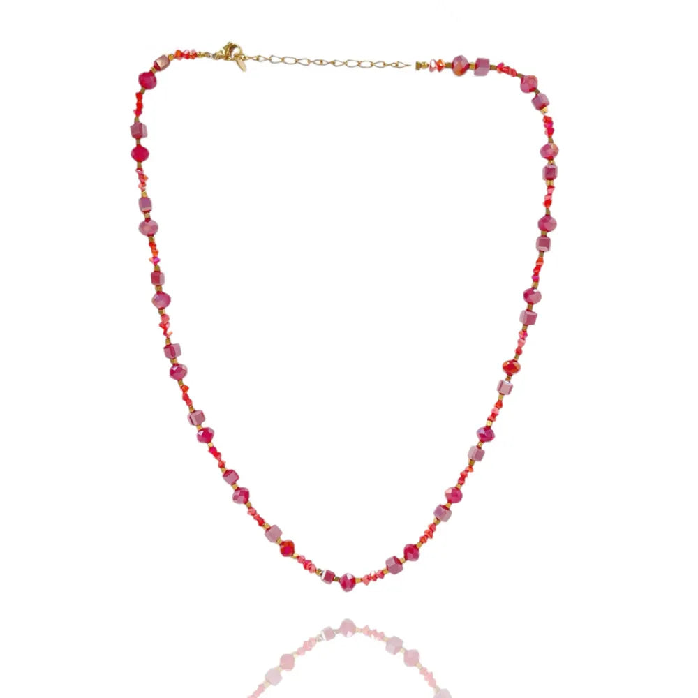 CAC-735-33S Perline Colorati-Collana Corta in Acciaio