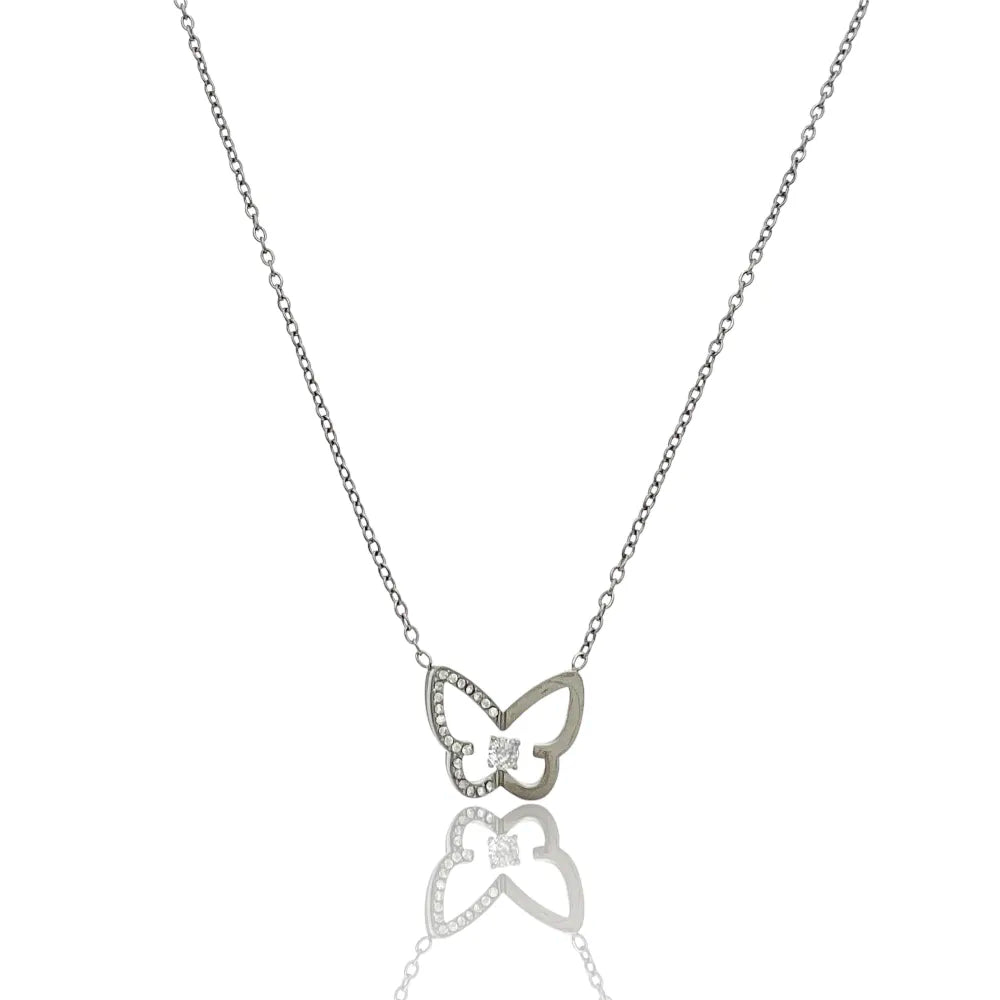 CAC-103-AA4205N Farfalla -Collana Girocollo in Acciaio