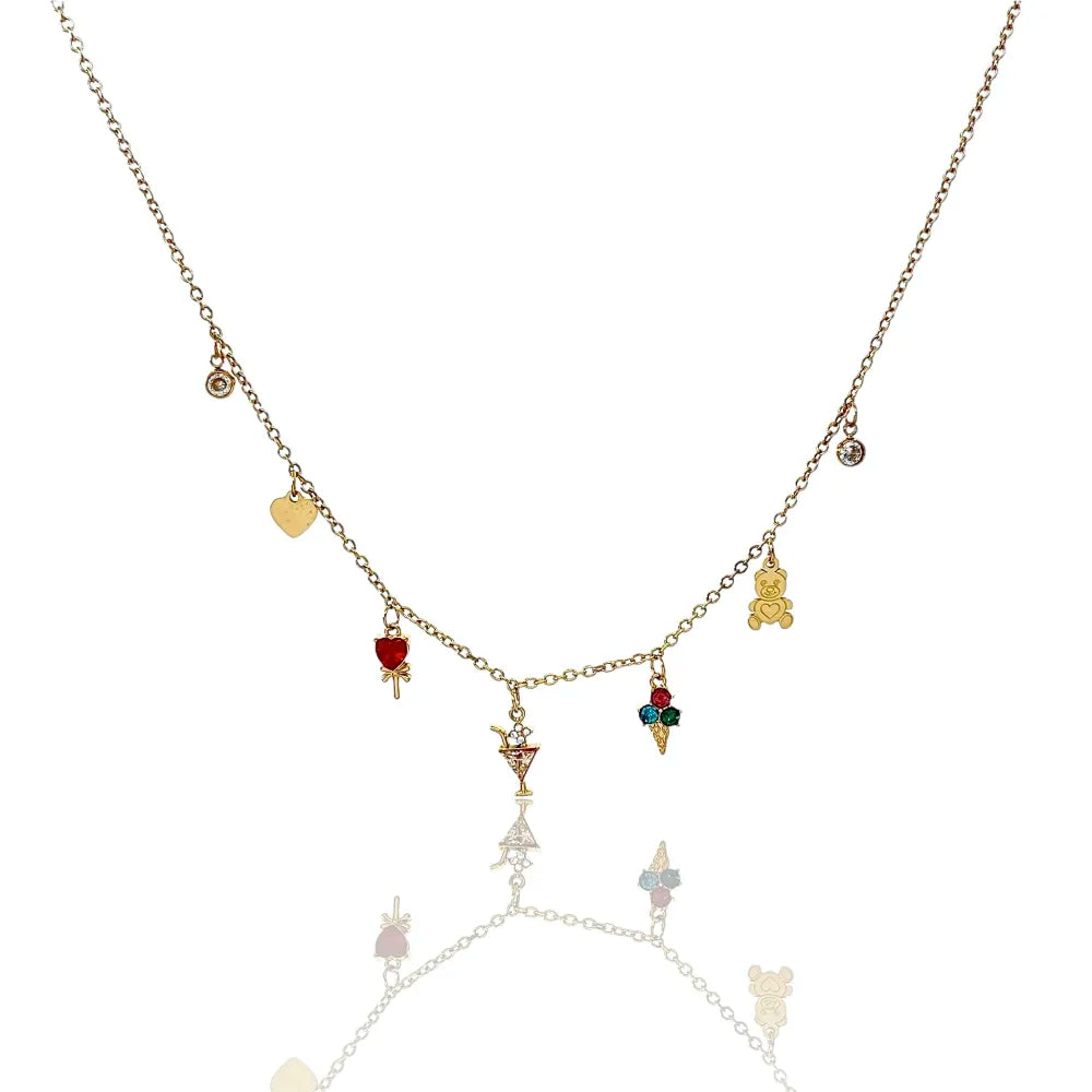 CAC-103-AA2755N Gelato Orsetto -Collana Corta in Acciaio