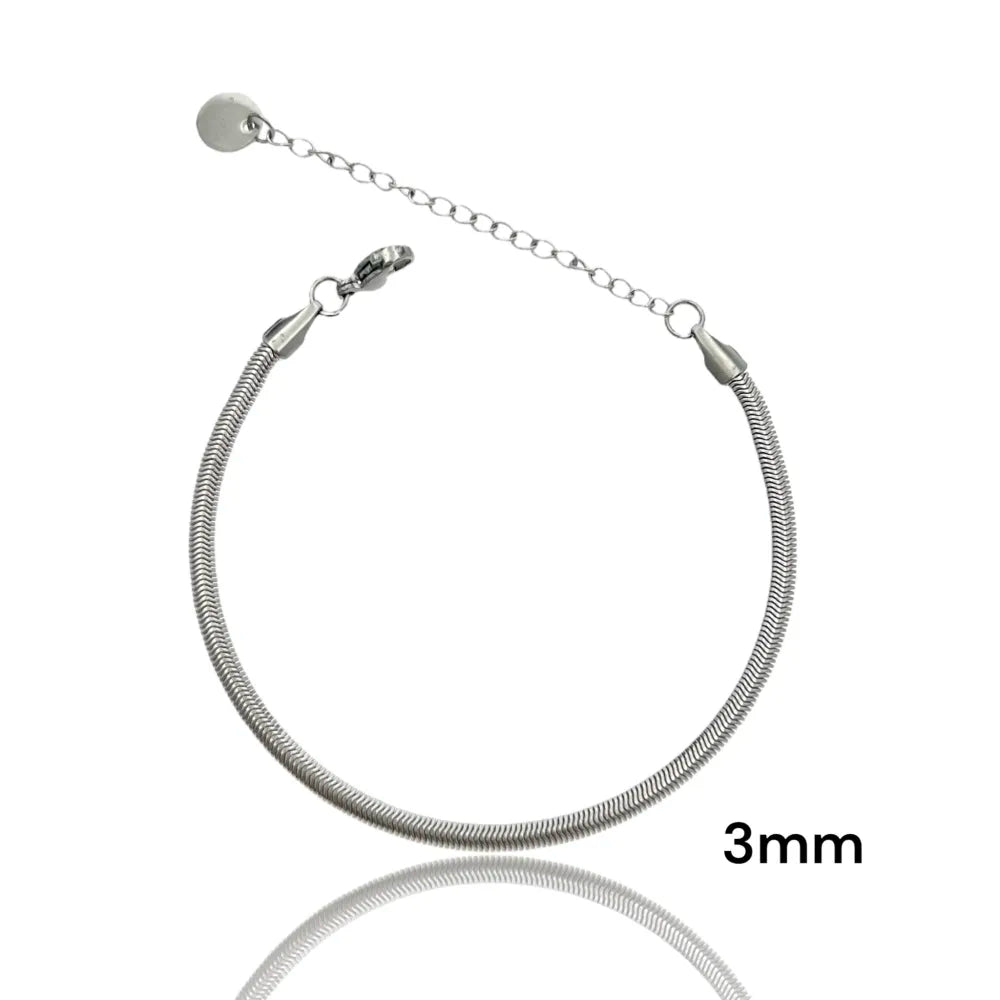BAC-413-3126 Serpente 3mm -Bracciale in Acciaio