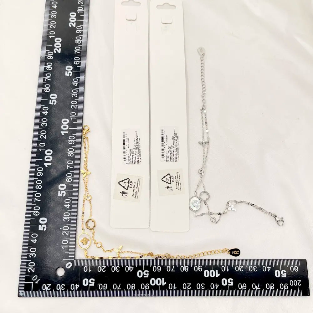 BAC-413-1269 Doppia Catena con Ape-Bracciale in Acciaio con Chiusura