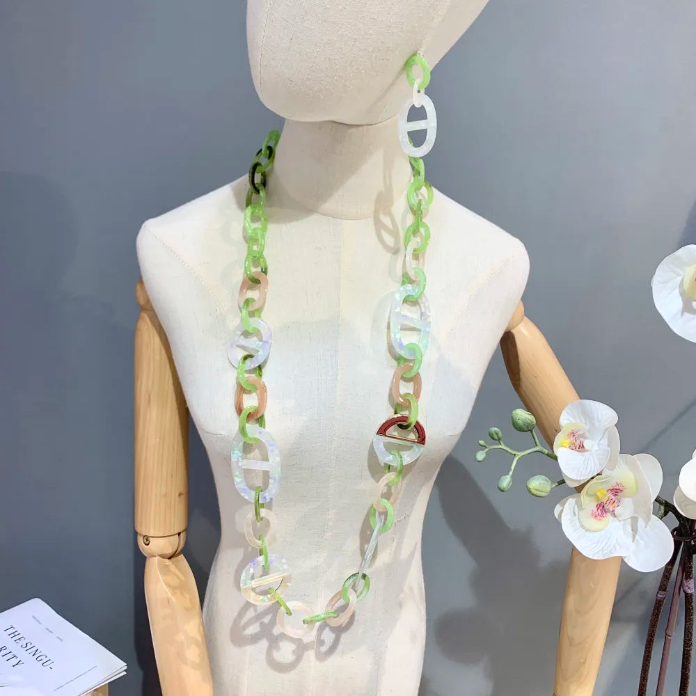CML-YXL4794 Catena-Collana Lunga Moda in Resina
