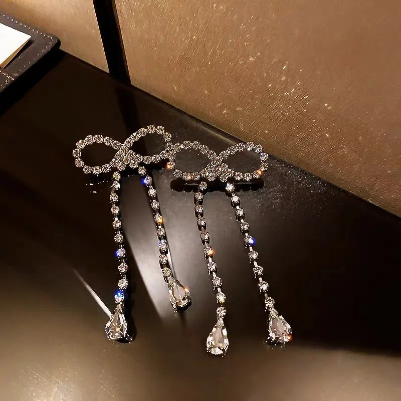 OMM-159-23991 Fiocco con Strass-Orecchini in Rame