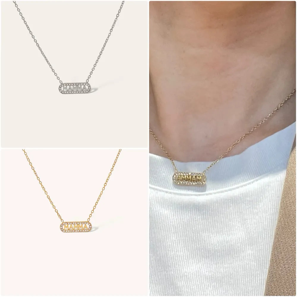 CAC-103-AA4360N Mamma-Collana Girocollo in Acciaio